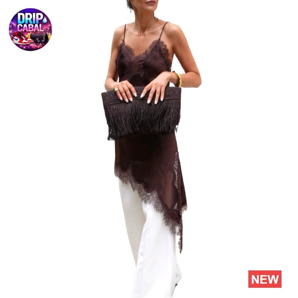 Satin Lace Trim Camisole Long Flowy Tank Top Spaghetti Strap Boho Elegant